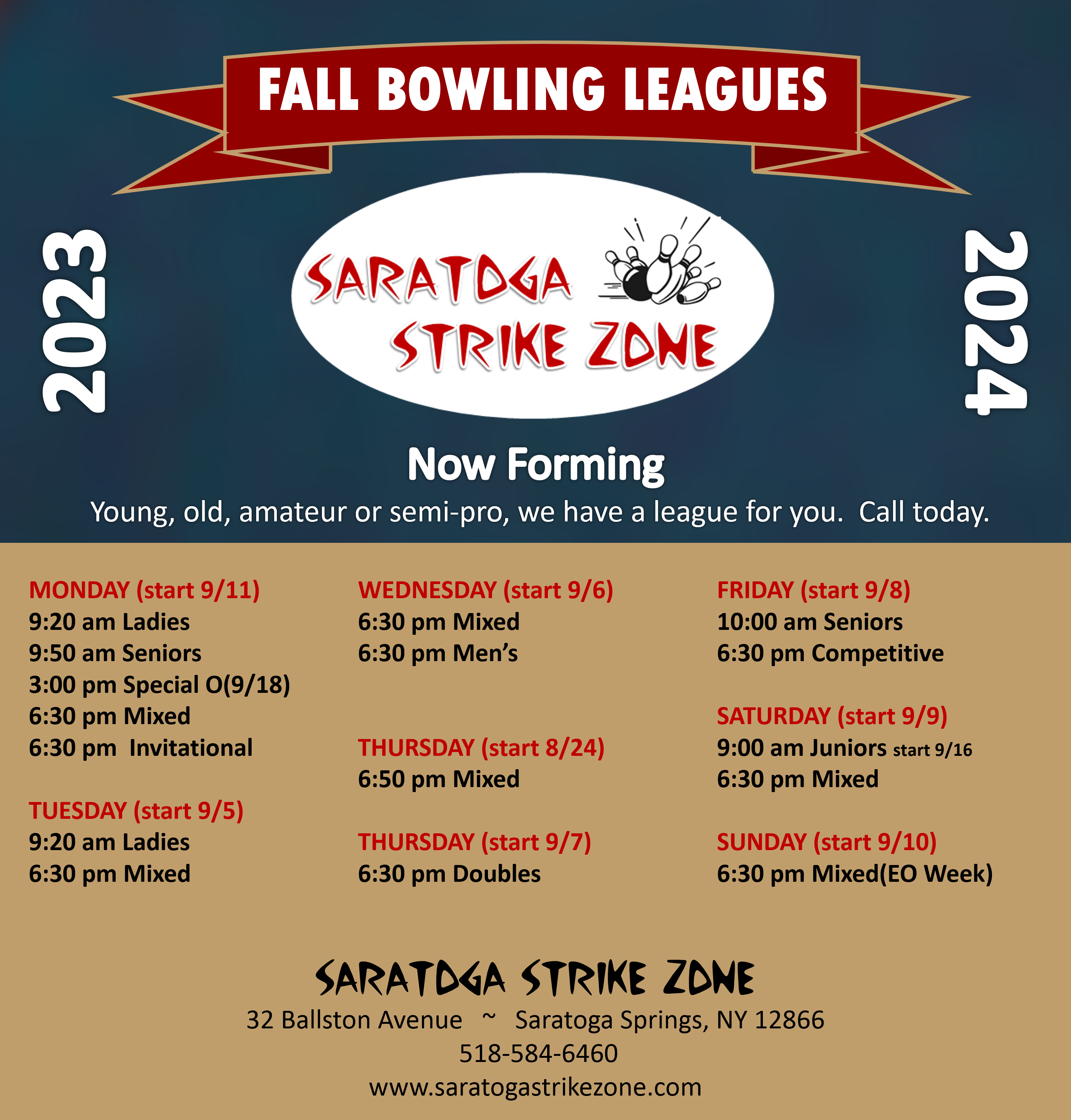 Saratoga Strike Zoneu003e Leagues/Tournaments